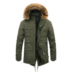 Men's Winter Velvet Thickened Fur Collar Warm Jacket
