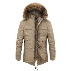 Men's Winter Velvet Thickened Fur Collar Warm Jacket