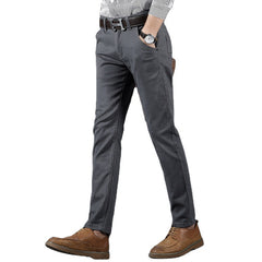 Men's Business Casual Straight Stretch Trousers