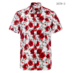 Summer Cotton Hawaiian Print Beach Shirt (21 Colors)
