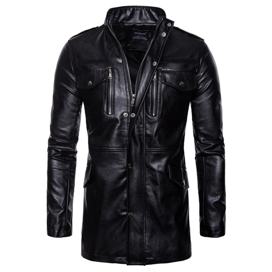 2023 New Winter Solid Color Leather Jacket