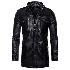 2023 New Winter Solid Color Leather Jacket