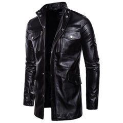 2023 New Winter Solid Color Leather Jacket