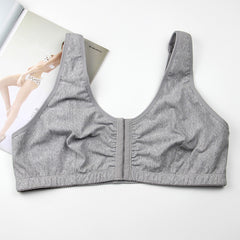 Plus size front button thin bra