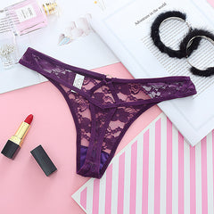 Sexy Transparent Lace Low Rise Briefs