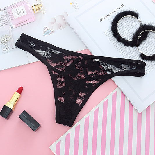 Sexy Transparent Lace Low Rise Briefs