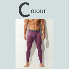 Ultra-thin ice silk sexy slim fit fully see-through sexy leggings