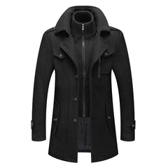 Men's Fashion Double Collar Cold-resistant Wool Coat