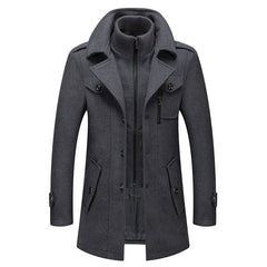 Men's Fashion Double Collar Cold-resistant Wool Coat