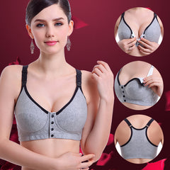 Cotton front-button tank top sports bra