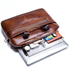 Men's Genuine Leather Laptop Business Briefcase