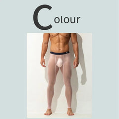Ultra-thin ice silk sexy slim fit fully see-through sexy leggings