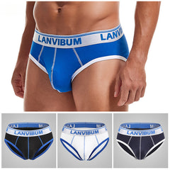 Men's Cotton Contrast Color Comfort Briefs
