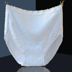 100% Cotton High Waist Lace Panties