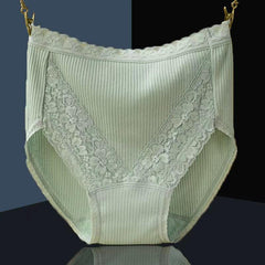 100% Cotton High Waist Lace Panties
