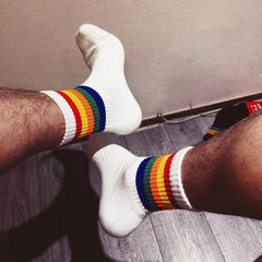 Rainbow Striped Sweat-wicking Sports Socks