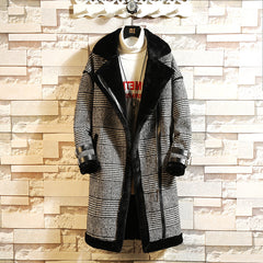 Men's Velvet Casual Lapel Diagonal Zipper Coat