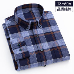 Men's 100% Cotton Long Sleeve Plaid Shirt