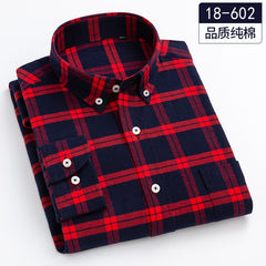 Men's 100% Cotton Long Sleeve Plaid Shirt