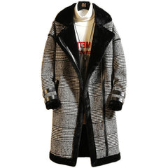 Men's Velvet Casual Lapel Diagonal Zipper Coat