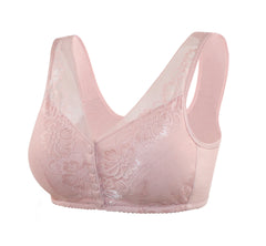 New Lace Front Button No Wire Plus Size Bra