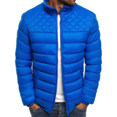 Men's Stand Collar Fashion Rhombus Cotton Jacket