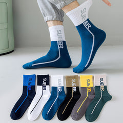 6 PCS Men's Summer Sweat-absorbent Breathable Sports Cotton Socks