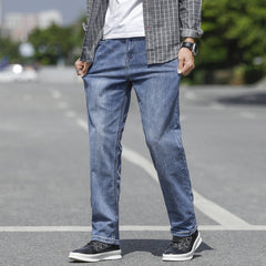 Men's Thin Straight Loose Elastic Wide Leg Casual Jeans