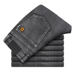 Men's Thin Straight Loose Elastic Wide Leg Casual Jeans