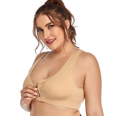 Plus Size Zip Front Shockproof Sports Bra