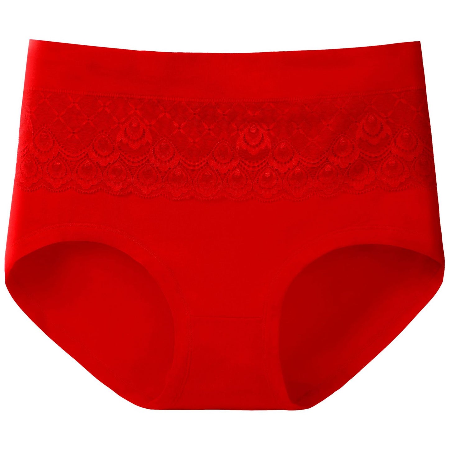 [6PCS] 100% Cotton Women's Plus Size Sexy Lace High Waist Panties