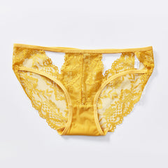 Low-waist Sexy Hollow Lace Mesh See-through Briefs