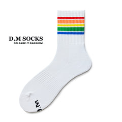 Rainbow Striped Sweat-wicking Sports Socks