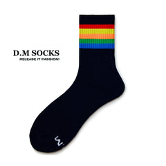 Rainbow Striped Sweat-wicking Sports Socks
