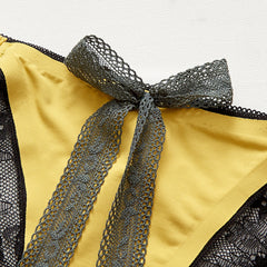 Low-waist Sexy Lace Bow Hollow Breathable Seamless Briefs