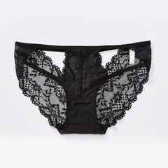 Low-waist Sexy Hollow Lace Mesh See-through Briefs