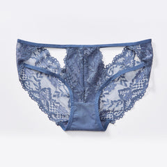 Low-waist Sexy Hollow Lace Mesh See-through Briefs