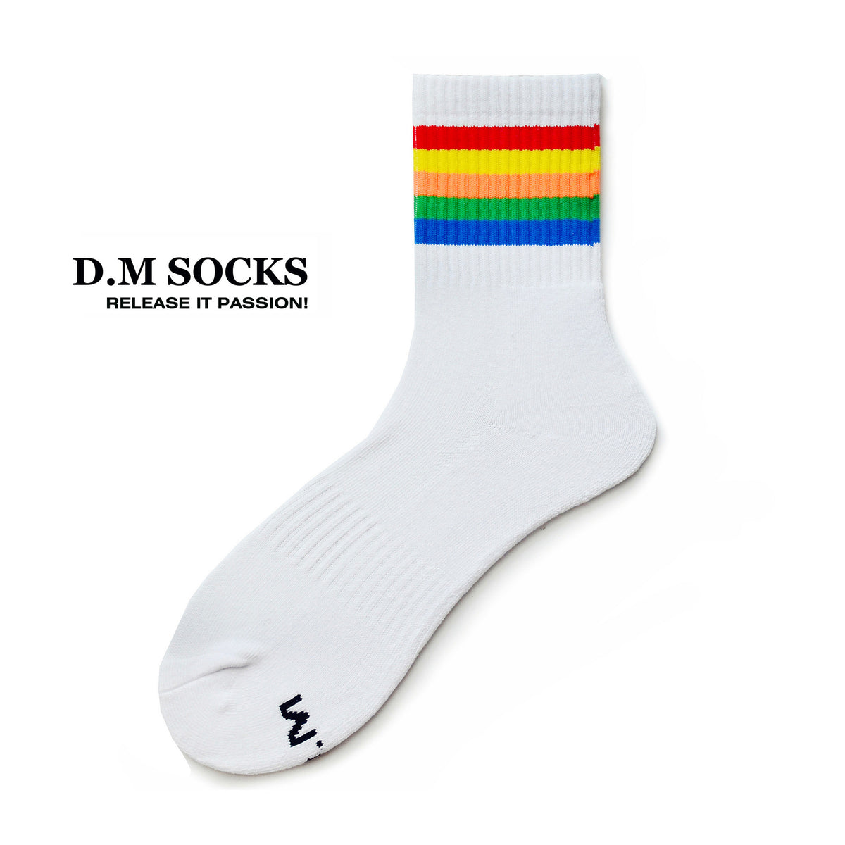 Rainbow Striped Sweat-wicking Sports Socks