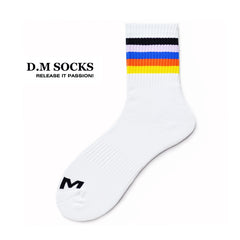 Rainbow Striped Sweat-wicking Sports Socks