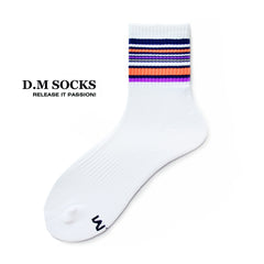 Rainbow Striped Sweat-wicking Sports Socks