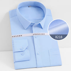 Men's 100% Pure Cotton Liquid Ammonia Long-sleeved High-end Business No-iron Shirt