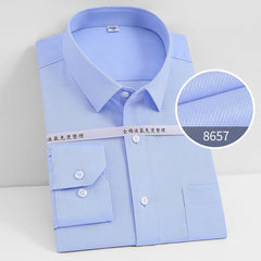 Men's 100% Pure Cotton Liquid Ammonia Long-sleeved High-end Business No-iron Shirt