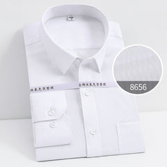 Men's 100% Pure Cotton Liquid Ammonia Long-sleeved High-end Business No-iron Shirt