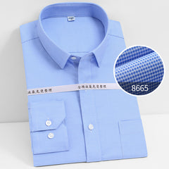 Men's 100% Pure Cotton Liquid Ammonia Long-sleeved High-end Business No-iron Shirt