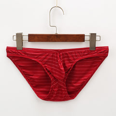 Men's Striped Breathable Low Waist Sexy Briefs