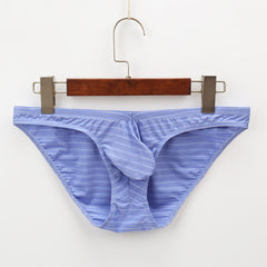 Men's Striped Breathable Low Waist Sexy Briefs