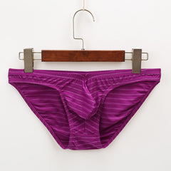 Men's Striped Breathable Low Waist Sexy Briefs