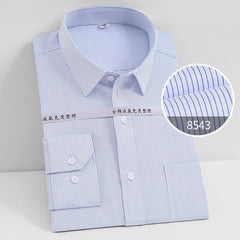 Men's 100% Pure Cotton Liquid Ammonia Long-sleeved High-end Business No-iron Shirt