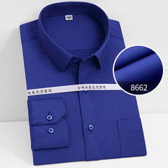 Men's 100% Pure Cotton Liquid Ammonia Long-sleeved High-end Business No-iron Shirt