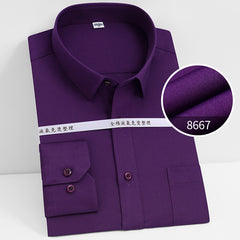 Men's 100% Pure Cotton Liquid Ammonia Long-sleeved High-end Business No-iron Shirt